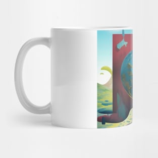 Flat Earth. Modern art Mug